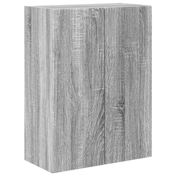 vidaXL TV Wall Cabinet Grey Sonoma 59.5 x 31 x 80 cm Engineered Wood