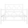 vidaXL Metal Bed Frame without Mattress with Footboard White 100x200cm