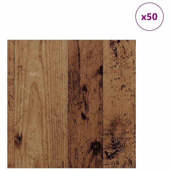 vidaXL Decor Panels 50 pcs Old Wood 30 x 30 x 0.27 cm Engineered Wood
