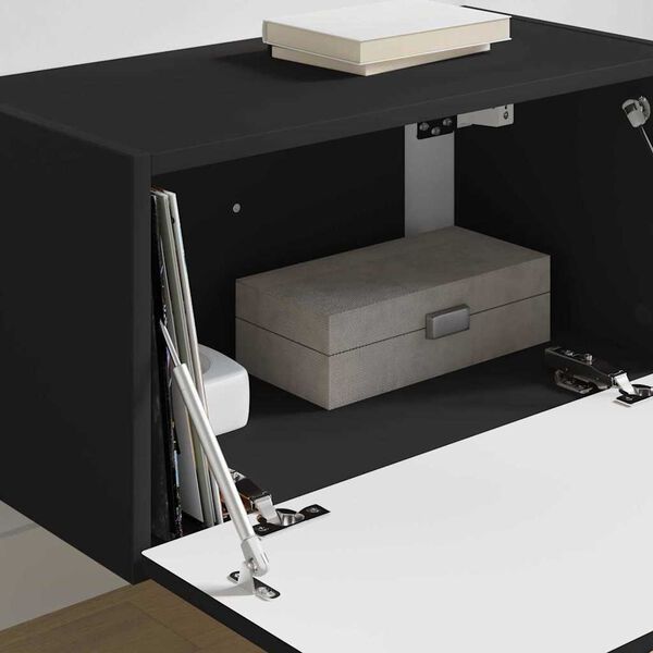 vidaXL TV Wall Cabinet Black 60 x 31 x 29.5 cm Engineered Wood