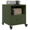 vidaXL Bedside Cabinet Olive Green 36x39x43.5 cm Steel