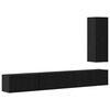 vidaXL TV Cabinet Set 4 pcs Black Oak Engineered Wood