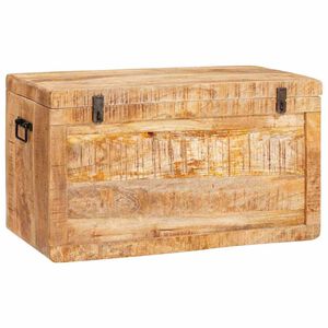 vidaXL Storage Box with Storage with Door Brown Solid Mango Wood