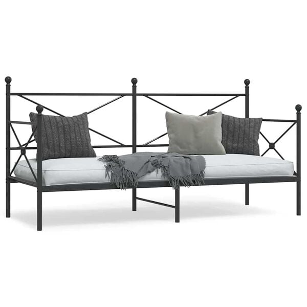 vidaXL Day Bed without Mattress Black 80x200 cm Steel