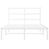 vidaXL Metal Bed Frame without Mattress with Headboard White 120x190cm