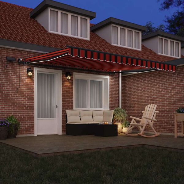 vidaXL Retractable Awning Manual Orange and brown 400 x 350 cm Fabric