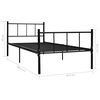 vidaXL Bed Frame without Mattress Black Metal 90x200 cm