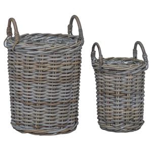 vidaXL Planter Basket with Storage 2 pcs Grey