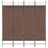 vidaXL 4-Panel Room Divider Brown 160x180 cm