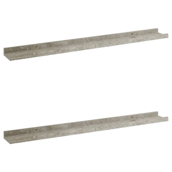 vidaXL Wall Shelves 2 pcs Concrete Grey 80x9x3 cm