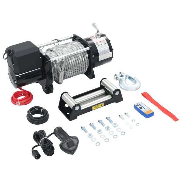 vidaXL Electric Winch 12 V 17000 lbs 7711 kg with Remote Control