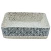 vidaXL Countertop Basin Grey and Blue Rectangular 46x35.5x13 cm Ceramic