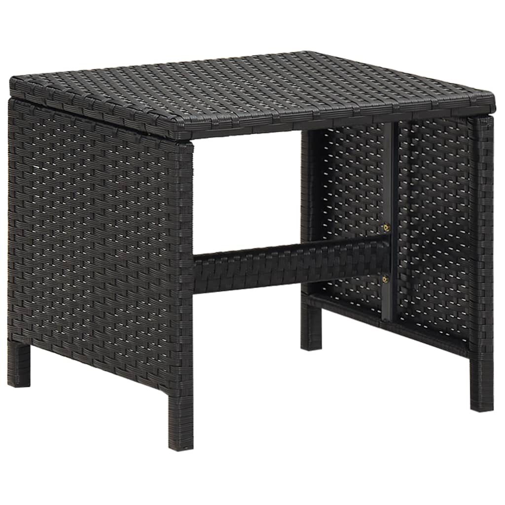 vidaXL 5 Piece Outdoor Dining Set with Cushions Poly Rattan Black