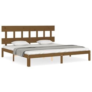 vidaXL Bed Frame without Mattress Honey Brown 200x200 cm