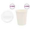 vidaXL Paper Coffee Cups with Lids 1000 pcs 8oz 200ml