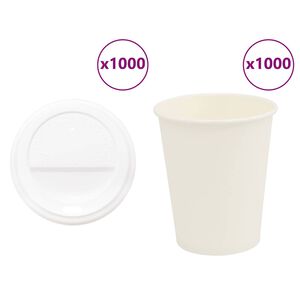 vidaXL Paper Coffee Cups with Lids 1000 pcs 8oz 200ml