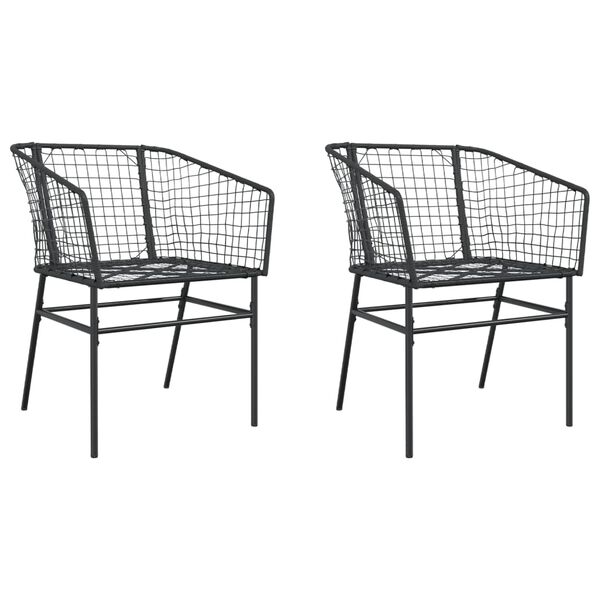 vidaXL Garden Chairs 2 pcs Black Poly Rattan