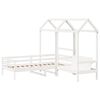 vidaXL Day Bed and Bench Set with Roof without Mattress White 90x200 cm