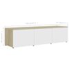 vidaXL TV Cabinet White and Sonoma Oak 120x34x30 cm Engineered Wood