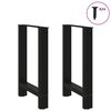 vidaXL Dining Table Legs Black 2 pcs 60x(72-73) cm Steel