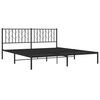 vidaXL Metal Bed Frame without Mattress with Headboard Black 180x200cm