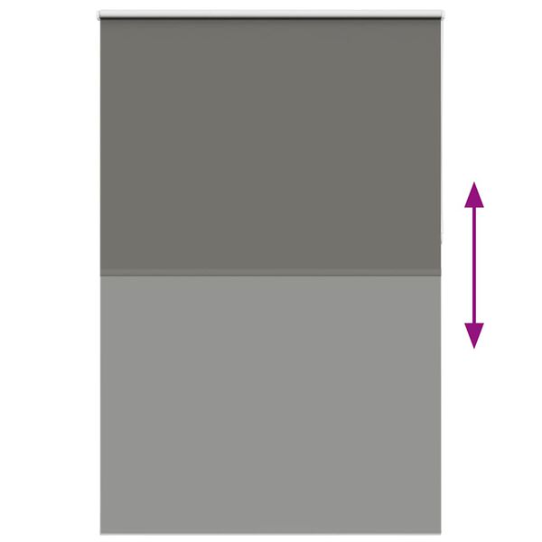 vidaXL Roller Blind Blackout Grey 145x210 cm Fabric Width 141.6 cm Polyester