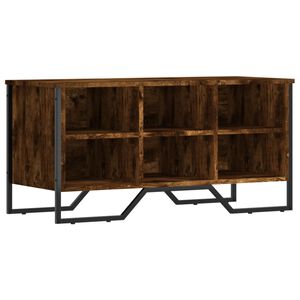 vidaXL Shoe Cabinet Smoked Oak 90x38x45.5 cm Engineered Wood