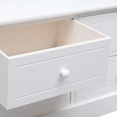 vidaXL TV Cabinet White 108x30x40 cm Solid Paulownia Wood