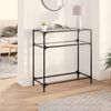 vidaXL Console Table with Transparent Glass Top 80x35x81 cm Steel