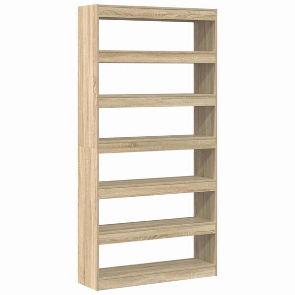 vidaXL Book Cabinet Sonoma Oak 100 x 30 x 198 cm Engineered Wood