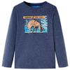 vidaXL Kids' T-shirt with Long Sleeves Dark Blue Melange 128