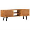 vidaXL TV Cabinet with Doors 112x30x40 cm Solid Wood Acacia and Metal