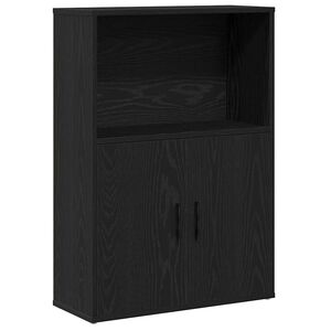vidaXL Bookcase Black Oak 60x24x85 cm Engineered Wood