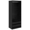 vidaXL Wardrobe with Drawer Black Oak 80 x 50 x 200 cm Engineered Wood