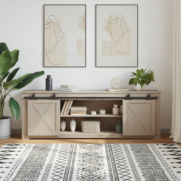 vidaXL&nbsp;Sliding Cabinet Door Kit 183 cm Carbon Steel