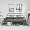 vidaXL Metal Bed Frame without Mattress with Footboard Black 193x203cm