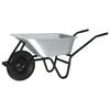 vidaXL Wheelbarrow Silver and Black 141 x 60 x 57 cm Steel