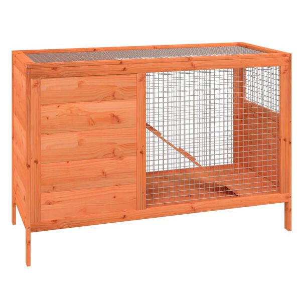 vidaXL Rabbit Hutch Brown 103x44x69.5 cm Solid Wood Pine