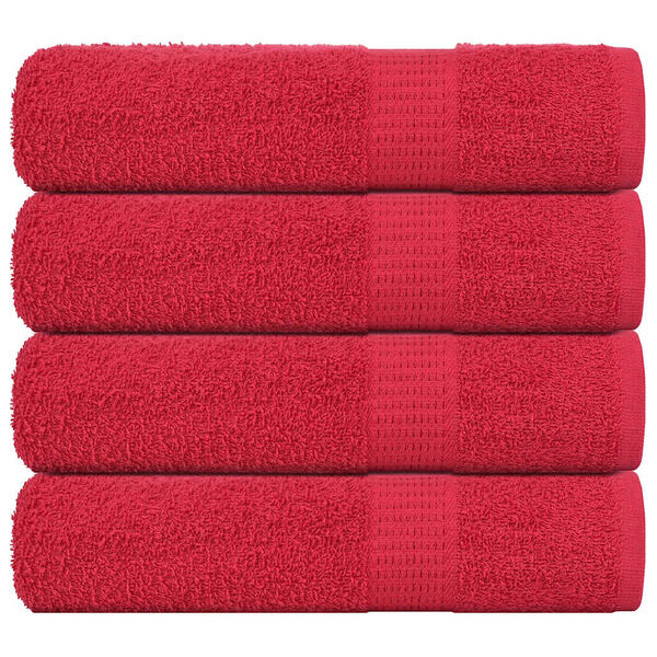 vidaXL Hand Towels 4 pcs "FROGN" Red 50x100 cm 100% Cotton