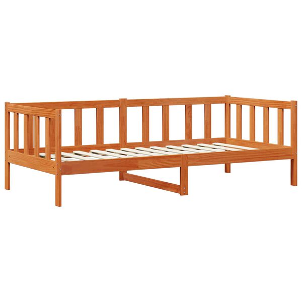 vidaXL Day Bed Set Wax Brown 90 x 200 cm Solid Pine Wood