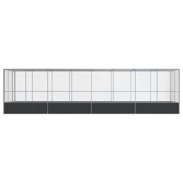 vidaXL Aviary with Extension Silver 832x207x212 cm Steel