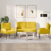 vidaXL Sofa Sets with Cushion 3 pcs Yellow 115 x 56 x 80 cm Plywood