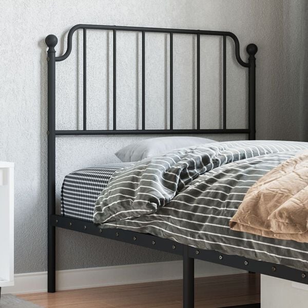 vidaXL Metal Replace Headboard Black 90 cm