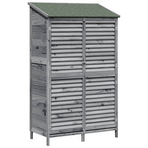 vidaXL Garden Shed with Roof Grey 106 x 56 x 176.5 cm Solid Fir Wood