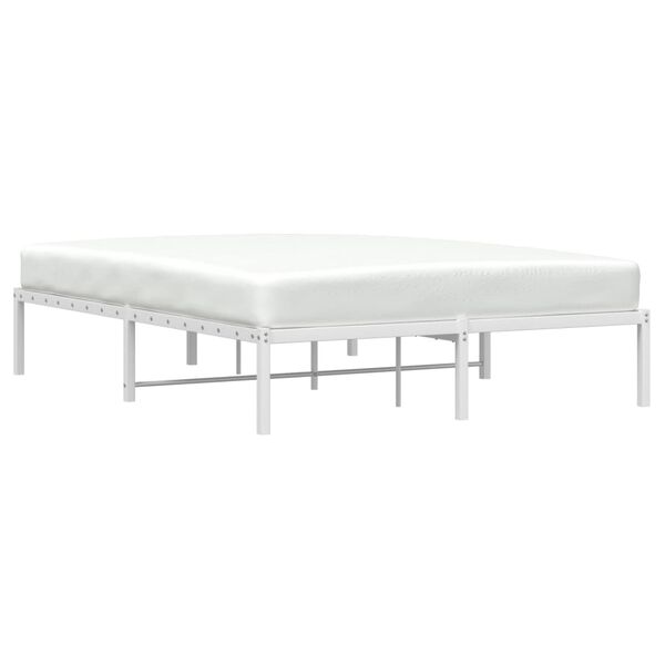 vidaXL Metal Bed Frame without Mattress White 140x190cm