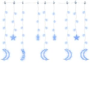 vidaXL Star and Moon Fairy Lights Remote Control 138 LED Blue