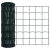 vidaXL Fence with Post Green 0.4 x 25 m Steel and PVC