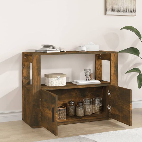 vidaXL Sideboard Smoked Oak 80x30x60 cm Engineered Wood