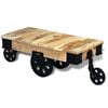 vidaXL Coffee Table with Wheels Rough Mango Wood
