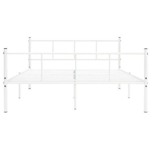 vidaXL Bed Frame without Mattress White Metal 120x200 cm
